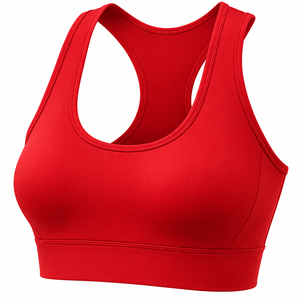 Soutien-gorge de sport noir pour femme à col en V profond avec empiècements en mesh, bretelles réglables, maintien moyen, pour yoga et entraînement, sans coutures, respirant - Product Image 6