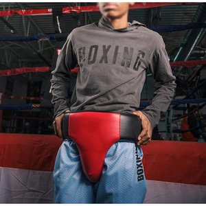 Protège-entrejambe professionnels personnalisables en cuir souple, dernière conception de protection réglable, en cuir PU véritable pour la boxe - Product Image 5