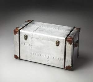 Coffre de rangement décoratif en métal de style voyage moderne pour le rangement de vêtements volumineux, multifonctionnel et gain de place, décoration intérieure - Product Image 3