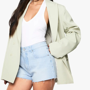 Manufacturer Wholesale Fashionable Women's Boyfriend Denim Shorts High Waisted Vintage Summer Casual 100% Cotton Denim Shorts - Product Image 3