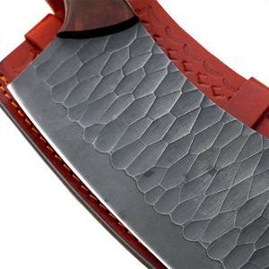 Couteau à viande forgé à la main sur mesure, en acier à haute teneur en carbone, couteau de boucher avec manche en bois de rose et étui en cuir, OEM ODM - Product Image 4