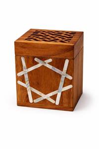 Brûleur de Bakhoor en Bois Premium et Nacre, Porte-Encens Arabe Religieux Madkhan, Parfum Oud, Luxe Fait Main Personnalisable pour la Maison - Product Image 2