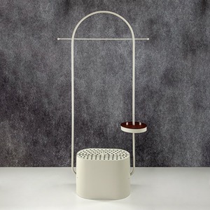 Black Metal Floor Incense Burner Stand, Features An Elegant <b>Hanging</b> Needle, A <b>White</b> Perforated Lid For Modern Living Decoration - Product Image 3