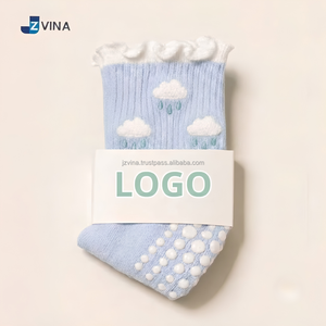 JZVINA Women Pilates Grip <b>Socks</b> Cute Fruit Print Ruffle Cuff Soft Knit Breathable Non Slip <b>Silicone</b> Dot Yoga <b>Socks</b> Custom Logo - Product Image 2