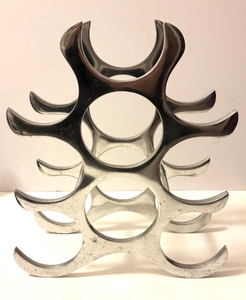 Support à bouteilles de vin en métal doré, design pour la maison, outil de bar durable pour la décoration de fête, support à bouteilles de vin géométrique autoportant - Product Image 6