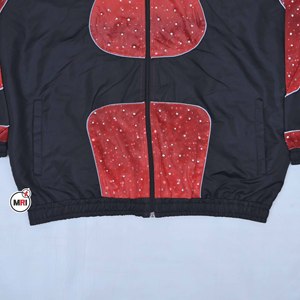 Factory Made Custom <b>Mens</b> Red Black Hooded Racer <b>Jacket</b> Windproof Sequined Color Blocking Zipper Front Sporty Autumn Wear <b>Jackets</b> - Product Image 4