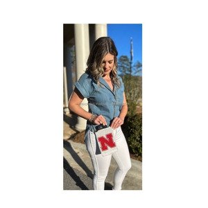 Sac bandoulière pour téléphone fait main en perles, multicolore, avec logo lettre N, petite pochette de soirée pour femme en coton - Product Image 3