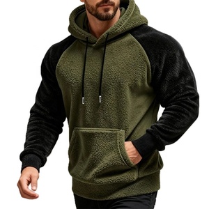 Sweat-shirt à capuche en polaire pour homme, coupe droite décontractée, couleur unie, vêtement d'hiver décontracté, anti-boulochage, tricoté en polyester, imperméable - Product Image 1