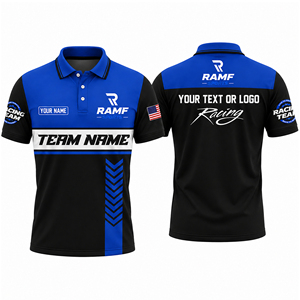 Breathable High Quality Custom Racing Motorsports Polo <b>Shirt</b> Short Sleeve Sportswear with Pit Crew Customized Digital Printing - Product Image 1