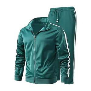 Ensemble de survêtement sportif pour homme Tombola, rouge, avec fermeture éclair intégrale, col à capuche, couleur unie, style sportif, respirant, polyester/nylon, léger - Product Image 3