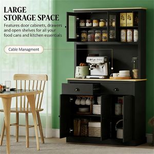 Black Vertical Cutlery <b>Storage</b> Cabinet for <b>Kitchen</b> Organization - Product Image 2