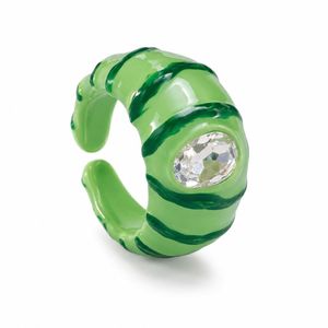 Bague Pastèque Faite Main au Design Unique avec Strass Scintillants, Bague Fruit en Émail Personnalisée pour Filles, Idéale au Quotidien - Product Image 4