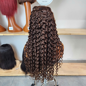 Peluca Afro Rizada Kinky al por Mayor con Encaje Transparente, Cabello Afro Rizado Kinky con Cierre Frontal 13x6, Color Marrón, Cabello Humano, Peluca de 28 Pulgadas - Product Image 5