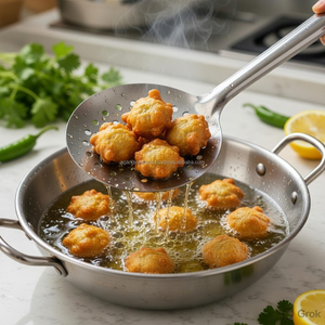 Ensemble d'ustensiles de cuisine en acier inoxydable : Cuillère de service, Louche, Spatule, Écumoire – Robuste, Finition miroir – Fournisseur Exportateur OEM - Product Image 4