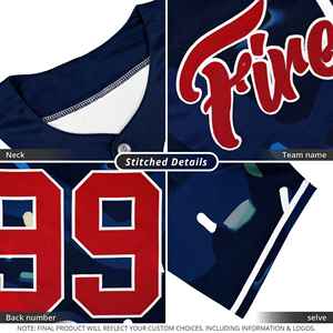 Maillots de baseball personnalisés à manches courtes avec appliques et strass, sublimation de haute qualité, logo frontal – Offre spéciale - Product Image 6