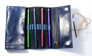 Estuche para Lápices de Cuero Natural 100% Hecho a Mano, Estilo Vintage, Teñido en Tinturería, con Garantía de Uso para Tarjetas de Visita, Superventas - Product Image 4