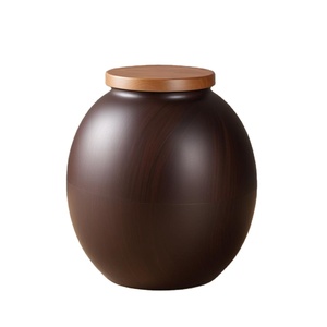 โกศเผาศพทำจากไม้จริง100% รูปทรงกลม - Product Image 1