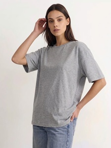 เสื้อครอปท็อปแฟชั่นฤดูร้อน ผ้าฝ้าย 92% สแปนเด็กซ์ 8% ทรงเข้ารูป คอกลม สีเบจ เสื้อครอปท็อปผู้หญิง เสื้อถัก ใส่ได้ทุกฤดู - Product Image 2