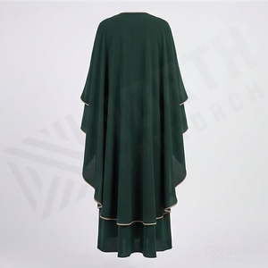 ชุดอาบายะคอวีผ้าโพลีเอสเตอร์น้ำหนักเบาสีตามสั่งสำหรับผู้หญิง สไตล์ลำลอง ชุดฮิญาบมุสลิม บริการ OEM เสื้อผ้าอิสลามแบบเรียบร้อย - Product Image 2