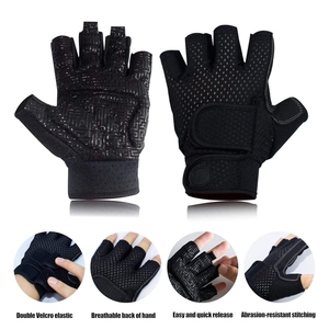 Gants d'entraînement demi-doigts avec support de poignet pour la gym, le fitness, le cyclisme, l'haltérophilie, la pêche – Respirants, en Spandex, antidérapants - Product Image 4