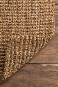 Tapis en jute naturel à bords festonnés, tapis bohème tissé à la main pour salon, chambre, hôtels, et espaces commerciaux - Product Image 3