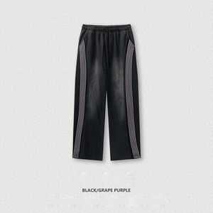 Custom Streetwear <b>Jogger</b> Sweatpants Cotton Baggy <b>Stacked</b> Sweat Straight Wide Leg Bottom Men Flare Pants - Product Image 2