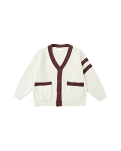 Cardigan en laine pour homme, style coréen preppy, couleur unie, avec logo personnalisé, boutonné, à manches longues, tricoté - Product Image 2