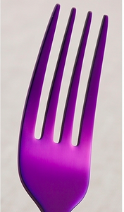 Juego de Cubiertos de Acero Inoxidable de 4 Piezas con Acabado Espejo Morado, Diseño Glamuroso, Resistente al Óxido, para Fiestas - Product Image 2