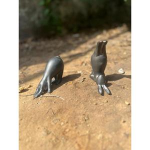 Decorative Cast Iron <b>Bunnies</b> Set Handmade Metal Yoga Performing <b>Bunnies</b> Ornaments Gift Sets - Product Image 6