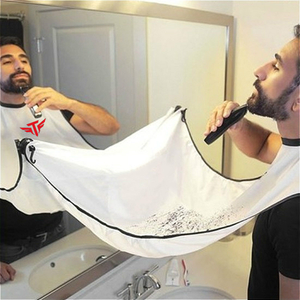 High Quality Waterproof Shaving Beard Bib Black and White Beard Trimming Apron Cape with Transparent <b>Suction</b> Cup <b>Hooks</b> - Product Image 6