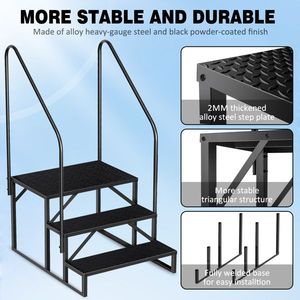 Scaletta per Piscina con Corrimano, Capacità di Carico 300 kg, Superficie Antiscivolo, per Casa Mobile/Camper - Product Image 4