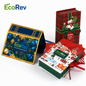 Custom Eco-Friendly Handmade Christmas Advent <b>Calendar</b> Gift Box Magnetic Flip Cover Matt Lamination Sponge Lined Paper - Product Image 1