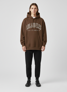 Sweats à capuche en molleton pour hommes avec tissu en coton 320g, sweats à capuche surdimensionnés, pull à épaules tombantes, nouveaux sweats à capuche personnalisés OEM pour hommes - Product Image 5