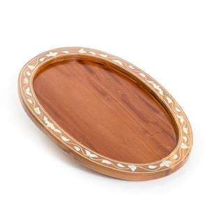 Plateau de service en bois d'acacia pour la cuisine et la salle à manger, plateau de service en bois d'acacia naturel pour aliments et vaisselle - Product Image 5