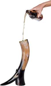 DEMANDED NATURAL DESIGN VIKING <b>DRINKING</b> <b>HORN</b> Stand Unique Design Accept Custom Logo High Quality Feng Shui Religious - Product Image 5