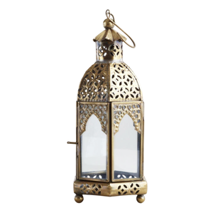 top seller Rectangular Resin <b>Lantern</b> With <b>Gold</b> Crescent Moon Top Die Cutting Islamic Pattern Home Decoration <b>gold</b> metal <b>lantern</b> - Product Image 6