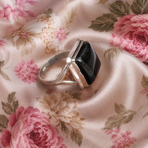 925 Sterling <b>Silver</b> Black Onyx Signet <b>Ring</b> for <b>Men</b>, Rose Gold & Yellow Gold Plated Vintage Square Gemstone Statement <b>Ring</b> <b>Men</b> - Product Image 5