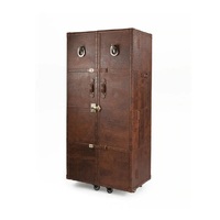 Armoire rectangulaire moderne en cuir véritable pour bureau à domicile avec caractéristiques écologiques, installation murale, utilisation extérieure