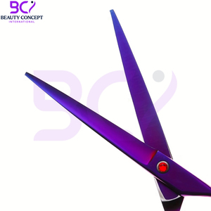 Ciseaux de coiffure professionnels de qualité salon, couleur violette, avec poignée confortable et vis de tension réglable pour une coupe parfaite à chaque fois. - Product Image 5