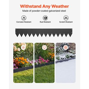 Confezione da 24 Bordure per Giardino in Acciaio Zincato 40 x 6 Pollici, Bordo Metallico Resistente con 26 Clip di Montaggio per Paesaggistica e Terrazze - Product Image 2