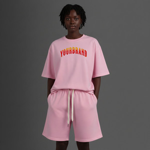 Custom Made Best Quality 100% Women's Summer Casual Wear Short Sleeve Regular Fit Breathable Hip Hop Solid ladies 2 Piece <b>set</b> - Product Image 1