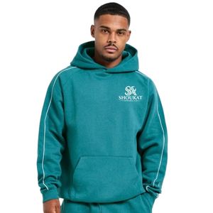 Mens Teal Hoodie Tracksuit <b>Set</b> <b>Matching</b> Sweatpants <b>Jogger</b> Pants Two Piece Casual Sportswear Streetwear Pullover Hooded Sweat <b>Set</b> - Product Image 3