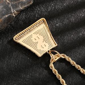 Collier Pendentif Dollar en Cristal Plaqué Or et Argent Personnalisable pour Hommes, Style Hip Hop, Vente en Gros - Product Image 3