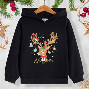 Sudadera con Capucha Extra Grande Personalizada con Estampado Sólido para Navidad, 100% Poliéster Transpirable, Proveedor Mayorista - Product Image 1