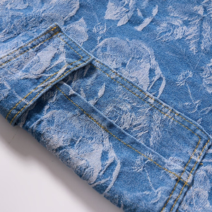 Shorts en jean pour hommes, style unique haut de gamme, nouvelle collection, coupe ample, streetwear, logo personnalisé disponible, vente en gros - Product Image 4