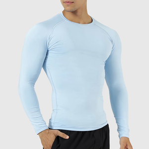 T-shirt de compression sportif tricoté pour homme, manches courtes, col rond, respirant, séchage rapide, coupe ajustée, polyester élasthanne, pour gym et fitness 2026 - Product Image 2