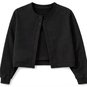 Cárdigan Casual Personalizado para Mujer, Estampado por Transferencia Térmica, Manga Larga, Cuello Redondo, Color Sólido, Tejido de Poliéster/Algodón, Botones Delanteros - Product Image 3