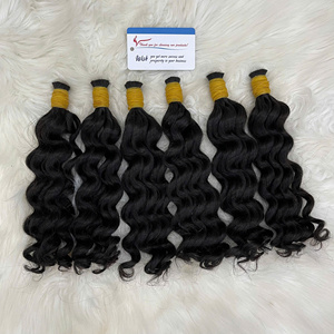Cheveux humains vierges en vrac de qualité supérieure 2026, ondulés à la vapeur, sans nœuds, sans perte, cuticules entièrement alignées, pour tresses - Product Image 1