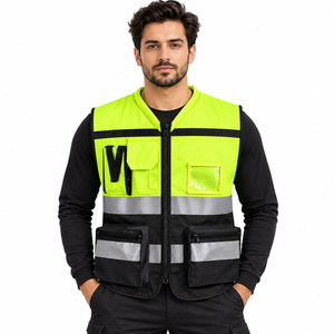 Veste de sécurité personnalisée avec logo S-5XL, bande réfléchissante haute visibilité, multi-poches, veste de travail pour ingénieurs, gilet de sécurité haute visibilité en polyester - Product Image 3