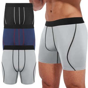 Calzoncillos Boxer de Cintura Media para Hombre, Spandex/Poliéster, Tejido de Punto de Secado Rápido, Logotipo Personalizado, Servicio OEM, Precio al por Mayor, Ropa Deportiva - Product Image 5
